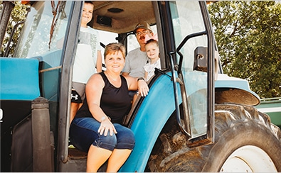farm family in tractor